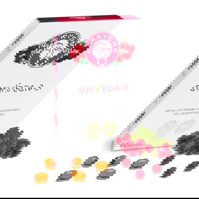 BERRYOMG OMVEGA-3, 90 kapsler