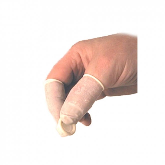 Fingertupper i lateks til napping, 100 stk