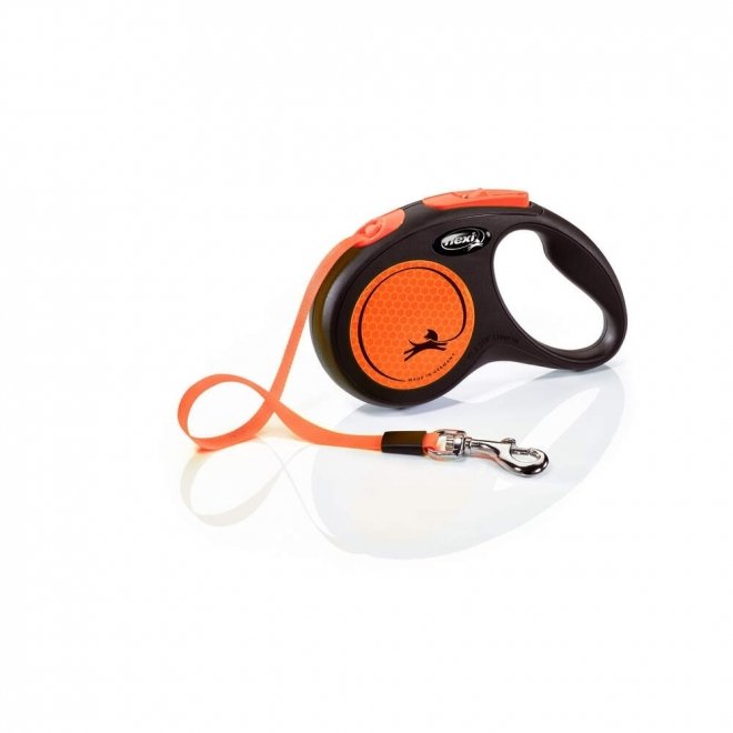 Flexi New Neon Small 5 m bånd/15 kg (Orange)
