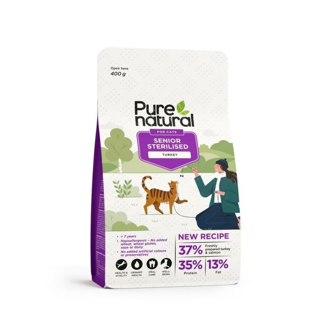 Purenatural Cat Senior Sterilised Turkey (400 g)