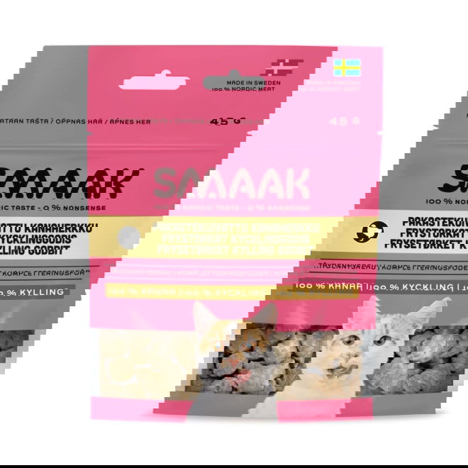 SMAAK Cat Frysetørkede Godbiter Kylling 45 g