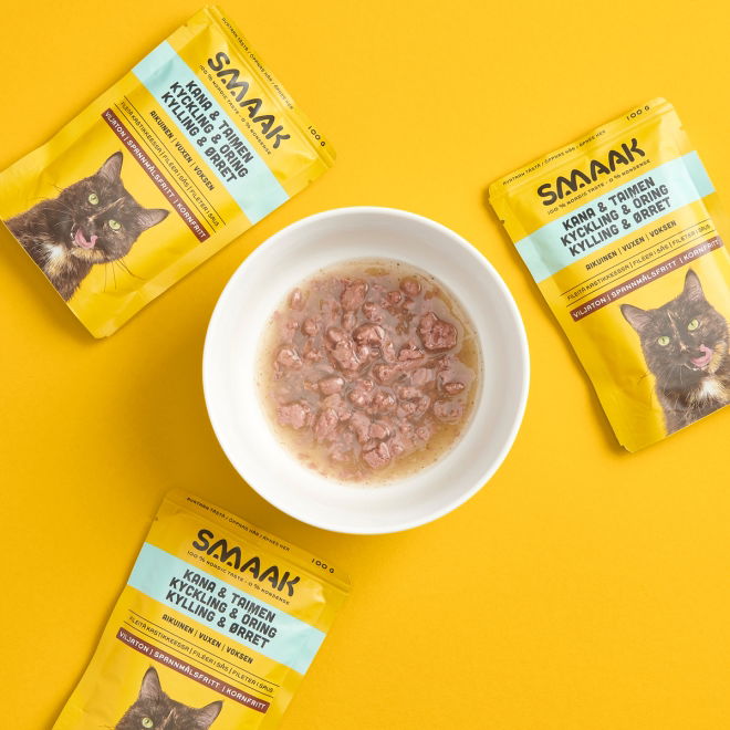 SMAAK Cat Adult kylling og ørret våtfôr, 100 g