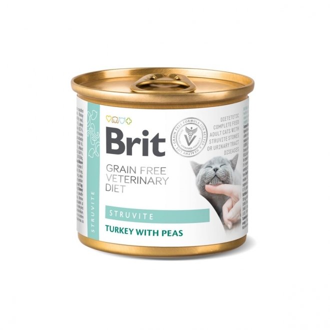 Brit Veterinary Diet Cat Struvite Grain Free Turkey with Peas, 200 g