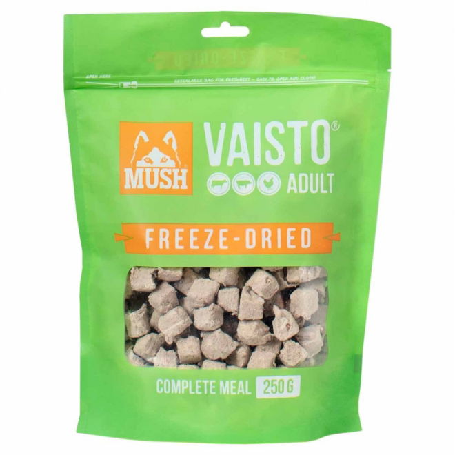 MUSH Vaisto Dog Adult Frysetørket Okse, Gris & Kylling (250 g)