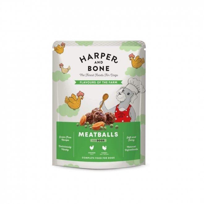 Harper and Bone Dog Pouch Flavours Farm kjøttboller