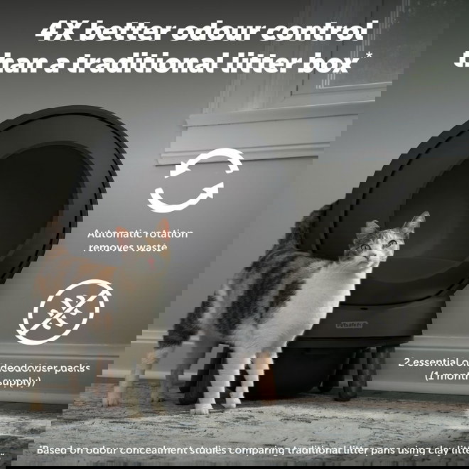 PetSafe SmartSpin Selvrensende Kattetoalett, Sort