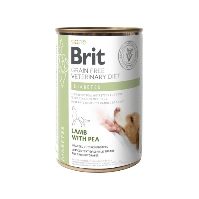 Brit Veterinary Diet Dog Diabetes Grain Free Lamb with Pea, 400 g