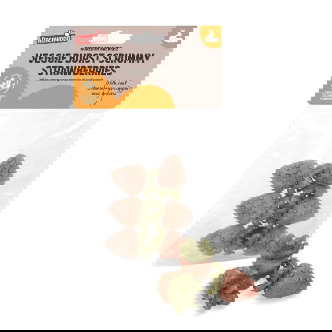 Rosewood Veggie Burst Strawberries godbiter til Sm&aring;dyr