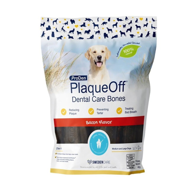 PlaqueOff Dental Care Bones Bacon 482 g