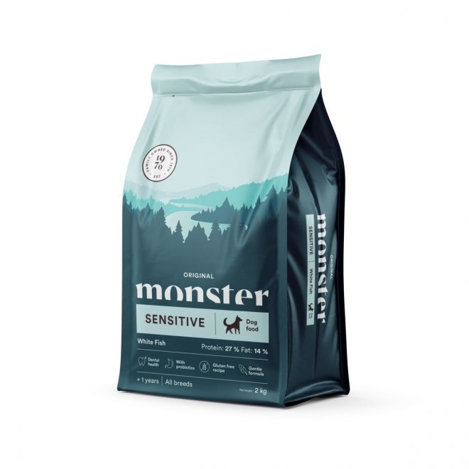 Monster Dog Sensitive All Breed Hvit Fisk (2 kg)