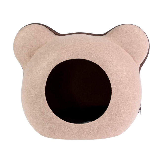 Little&Bigger Teddy felt Kattehule Beige