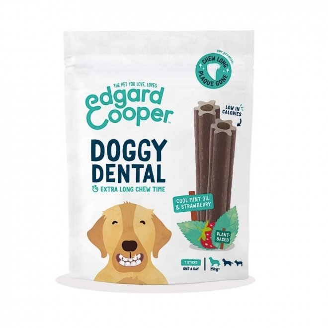 Edgard & Cooper Doggy Dental Tyggepinner Jordbær & Mynte 7-pack (L)