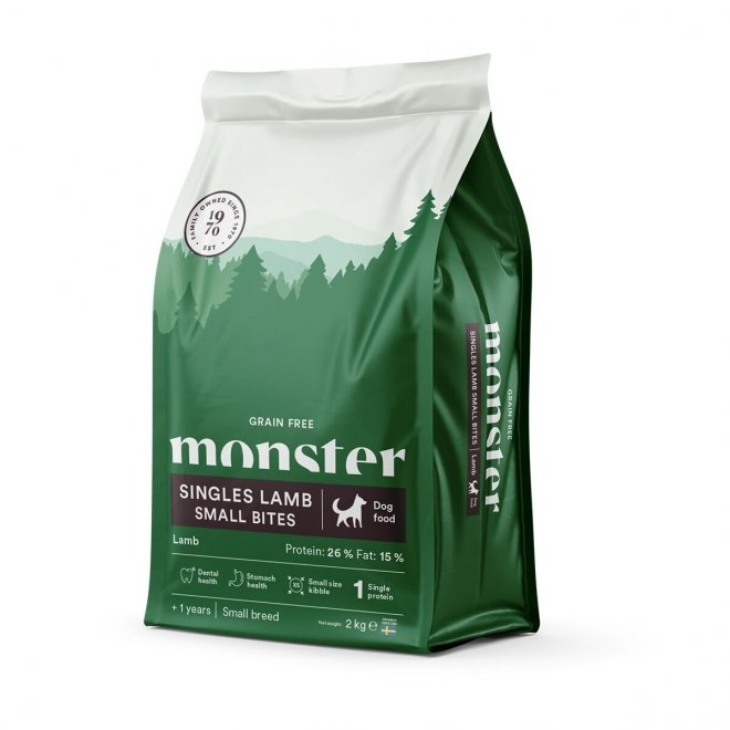 Monster Dog Adult Grain Free Singles Lam Small Bites