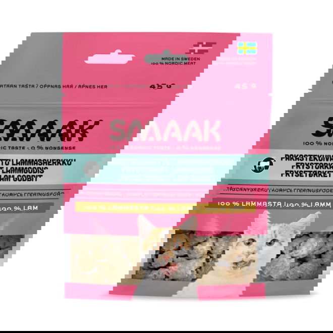 SMAAK Cat Frysetørkede Godbiter Lam 45 g