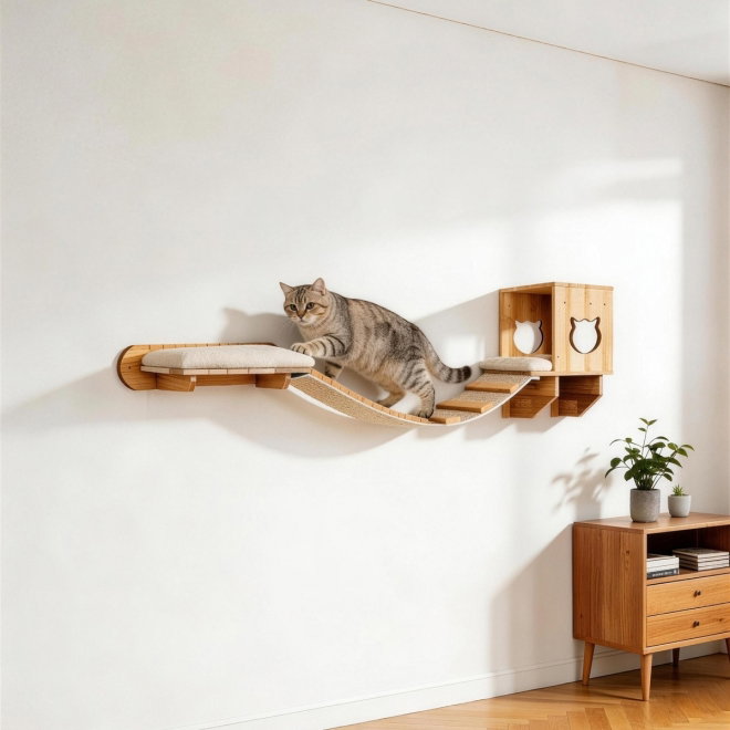Little&Bigger Harmony Klatrevegg med kattehule
