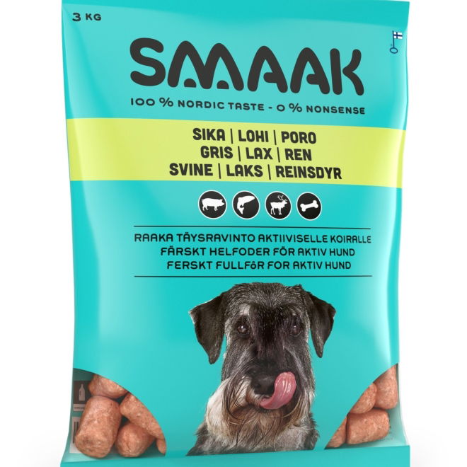 SMAAK Raw Complete Active svin, laks, reinsdyr