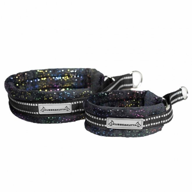 Kusse&Kutta Hundhalsband Bred Modell Sort Glitter