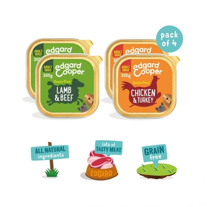 Edgard & Cooper Dog Adult Multipack, 4x300 g