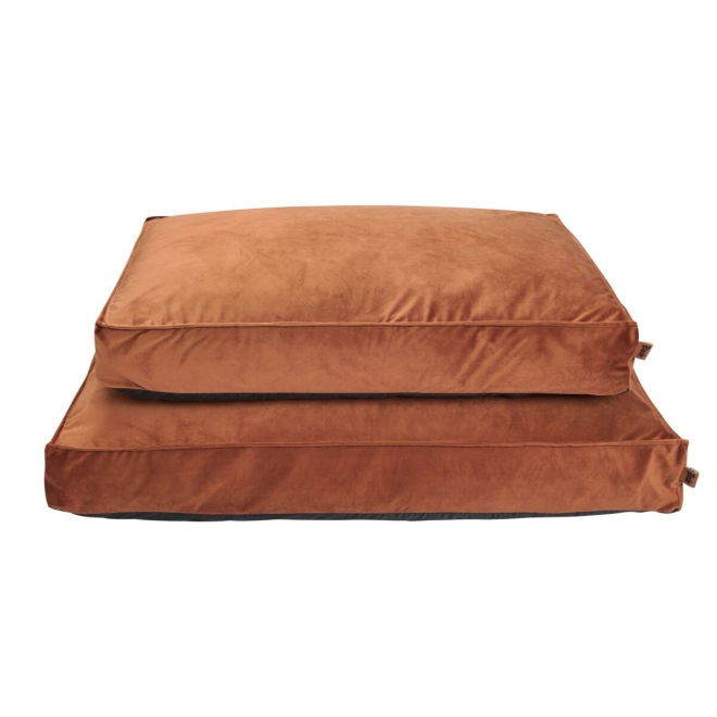 Basic WellB orthopedic velvet hundemadrass orange (110x70cm)