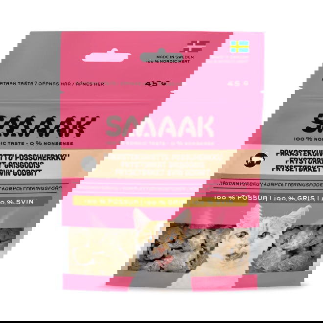 SMAAK Cat Frysetørkede godbiter Svin 45 g