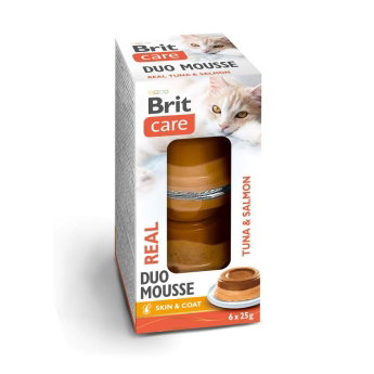 Brit Care Cat Adult Double Layer Mousse Real Tuna & Salmon 6x25 g