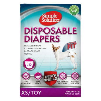 Simple Solution Disposable Diaper Blöja till Hund 12-pack (XS)