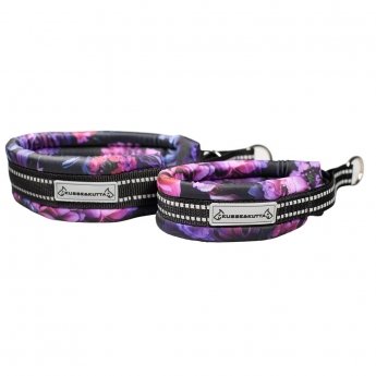 Kusse&Kutta Hundhalsband Halvstryp Lila Blommor