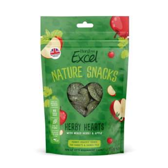 Burgess Excel Nature Snacks Herby Hearts 60 g