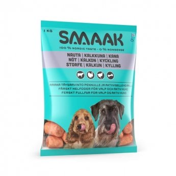 SMAAK Dog Raw Complete Puppy/Active Nöt, Kalkon & Kyckling 1 kg