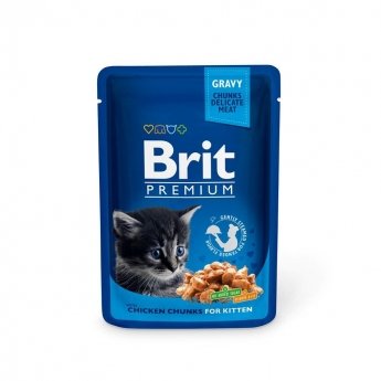 Brit Premium Chicken Chunks in gravy Kitten 100 g