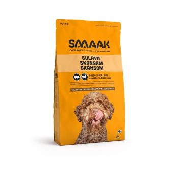 SMAAK Dog Adult Spannmålsfri Skonsam Gris & Lamm (10 kg)