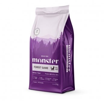 Monster Dog Adult Grain Free All Breeds Forest Game Hjort & Anka (12 kg)