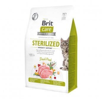 Brit Care Grain Free Cat Adult Sterilized Immunity Support Fresh Pork (400 g)