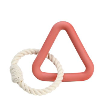 Little&Bigger Tug & Play Triangel i Gummi med Rep Rosa S