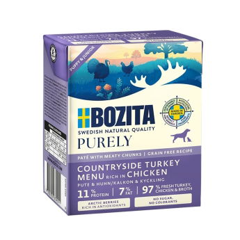Bozita Purely Paté Puppy & Junior Kalkon 370 g