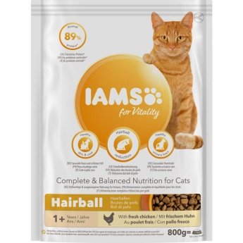 Iams for Vitality Cat Adult Hairball Chicken (800 g)