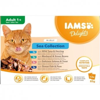 Iams Cat Adult Delights in Jelly Multipack Sea Collection 12x85 g