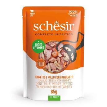 Schesir Cat Adult Tuna, Chicken & Shrimps in Jelly 85 g