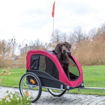 Trixie Cykelvagn Hund Röd & Svart