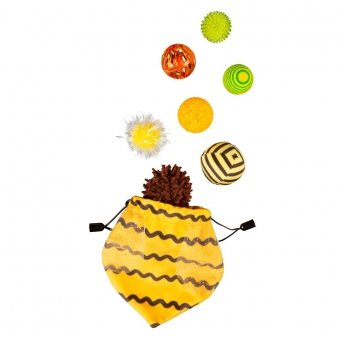 Little&Bigger Bumble Bee Kattleksaker 7-pack