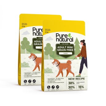 Purenatural Dog Adult Mini Grain Free Turkey 2 x 8 kg