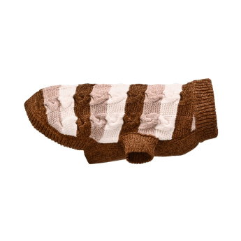 Little&Bigger Chenille Stickad Hundtr&ouml;ja Brun/Beige