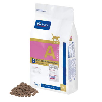 Virbac HPM Cat A2 Allergy Hypoallergy Food Intolerance Salmon 3 kg