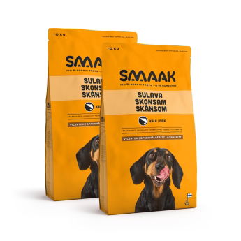 SMAAK Dog Adult Spannmålsfri Skonsam Fisk 2 x 10 kg