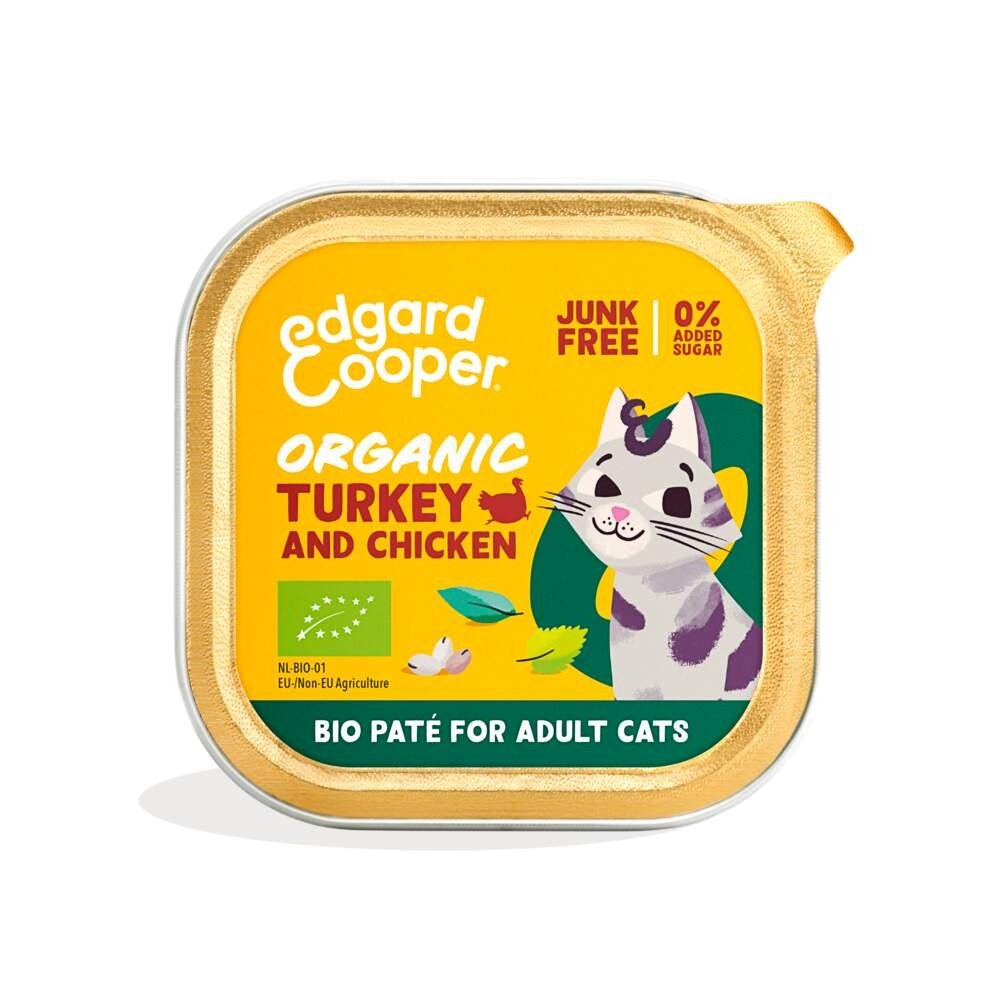Edgard&Cooper Cat Adult Organic Paté Turkey & Chicken 85 g