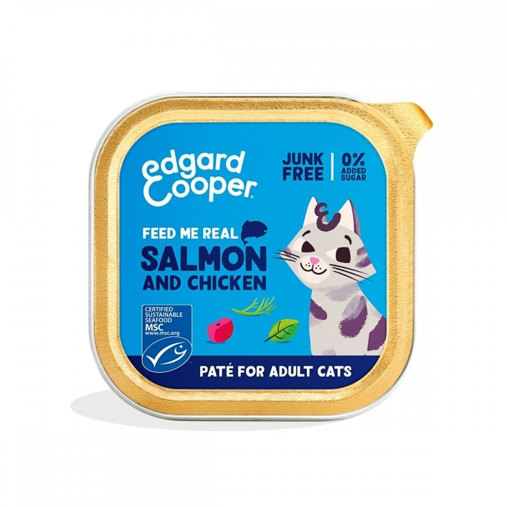 Edgard&Cooper Cat Adult Paté Salmon & Chicken 85 g
