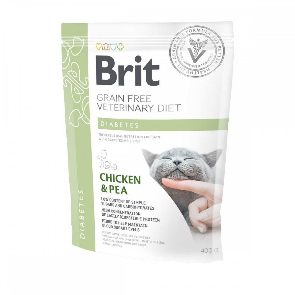 Brit Veterinary Diet Cat Diabetes Grain Free Chicken & Pea (400 g)