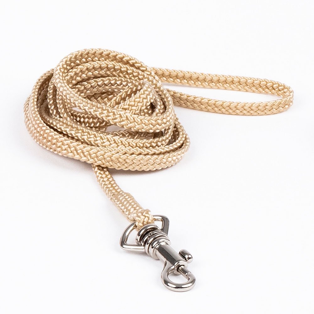 Show Dog Show Lead med silverfärgat lås beige (3 mm)