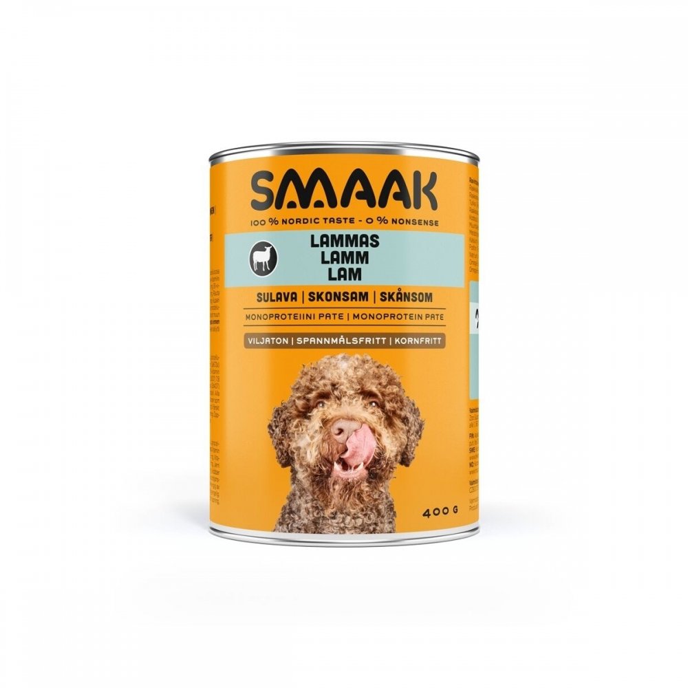 SMAAK Dog Adult Spannmålsfri Skonsam Lamm 400 g