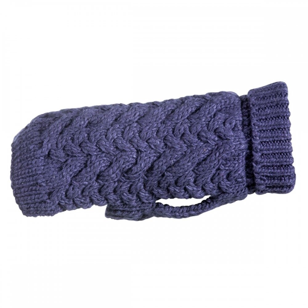 Basic Wool Kabelstickad Hundtröja Blå (30 cm)